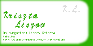 kriszta liszov business card